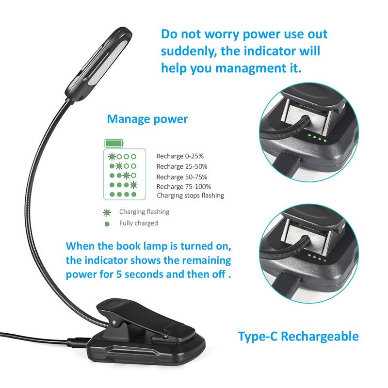 Clip - On Reading Light - Reduce blue light before sleep - GroundedKiwi.nz anti bluelightbluebluelight