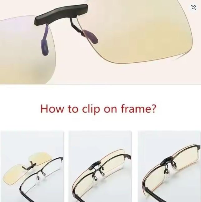 CLIP - ON YELLOW Lens Blue Light Blocking Computer Glasses. - GroundedKiwi.nzEyeglasses Eyeglassesanti blueblockblue