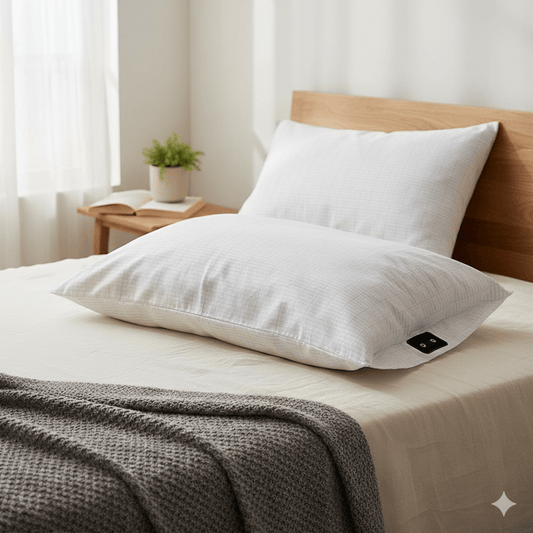 Cotton Earthing Pillow Cover with 5% Silver Fiber - GroundedKiwi.nz bedcottoncover