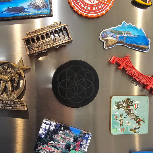 Large 70mm Shungite Laptop Sticker/Device Sticker - Seme della Vita (Seed of Life) - GroundedKiwi.nz 5ganit radiationcell