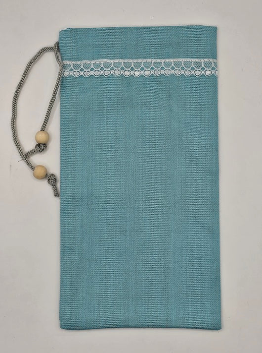 Light Blue EMF Shielding Drawstring Bag for Mobile Phones and Cards 20X10cm - GroundedKiwi.nzMobile Phone Cases Mobile Phone Cases5gbagblocking