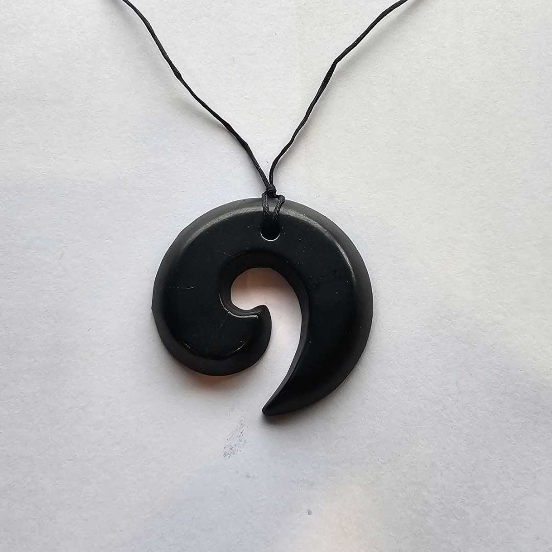 Shungite Koru Spiral - GroundedKiwi.nzNecklace Necklace5ganit radiationbalance