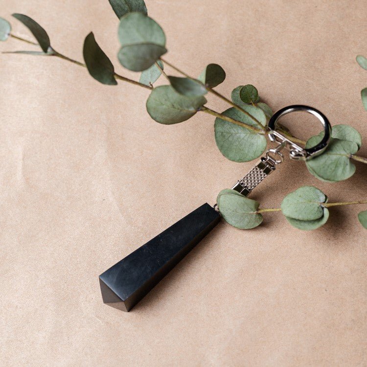 Shungite Pendulum Keyring - GroundedKiwi.nz caremfemf protection