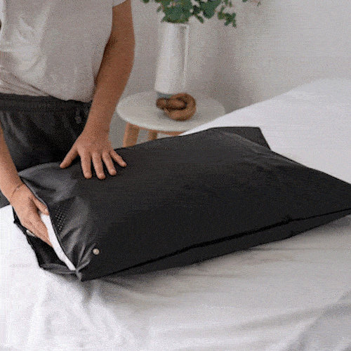 GIF showing all product photos of the Earthing pillow cover