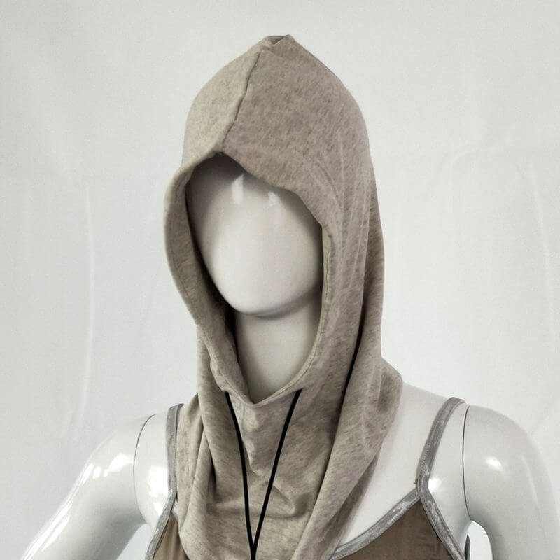 Cotton and Silver Fiber Hood with drawstring - GroundedKiwi.nzHat Hat5gdrawstringemf