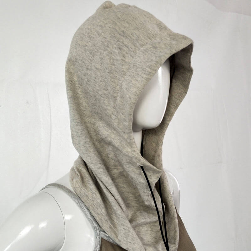 Cotton and Silver Fiber Hood with drawstring - GroundedKiwi.nzHat Hat5gdrawstringemf