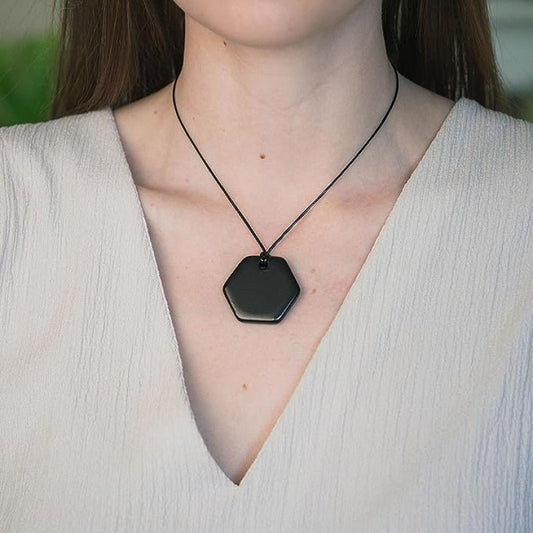 Shungite pendant "Hexagon" - Strength, Unity & Harmony - GroundedKiwi.nzNecklace Necklace5ganit radiationcrystal