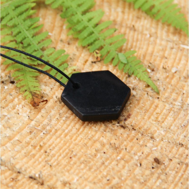 Shungite pendant "Hexagon" - Strength, Unity & Harmony - GroundedKiwi.nzNecklace Necklace5ganit radiationcrystal