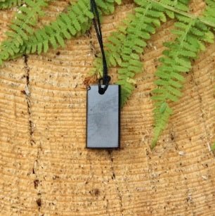 Shungite rectangular pendant - Authentic Shungite from Karelia Russia - GroundedKiwi.nzNecklace Necklace5ganit radiationcrystal