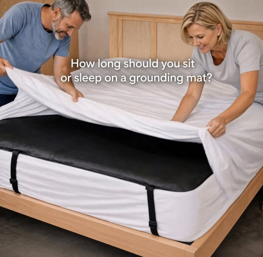 How long should you sit or sleep on a grounding mat?