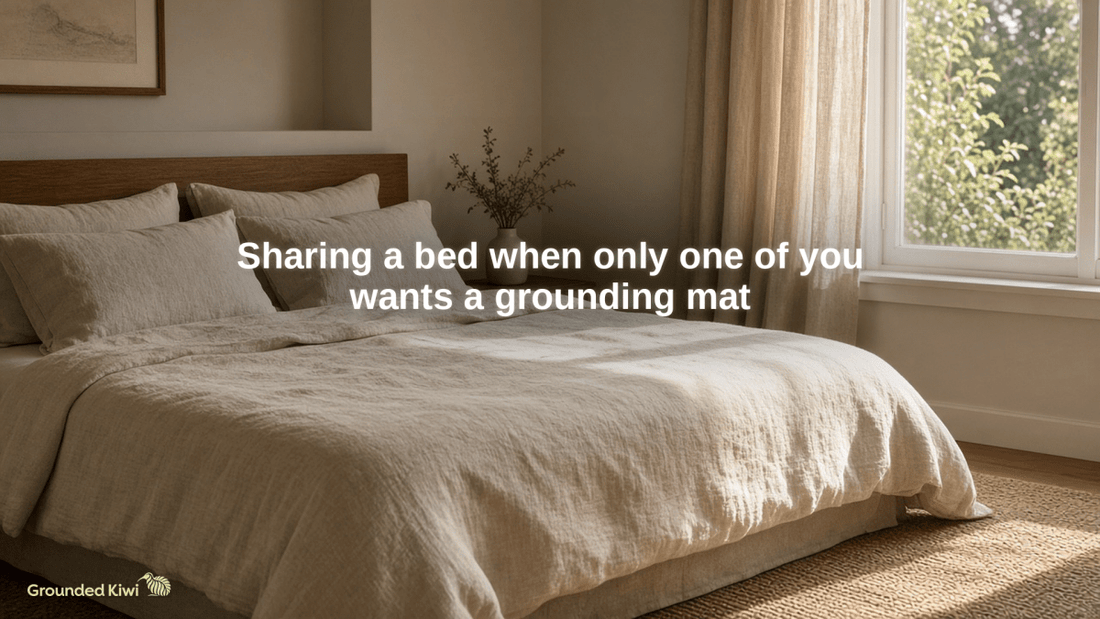 Sharing a bed when only one of you wants a grounding mat
