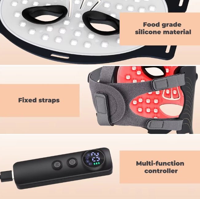 2026 Red Light Face Mask - 7 Wavelengths - GroundedKiwi.nzred light therapy red light therapybandbeltelbow
