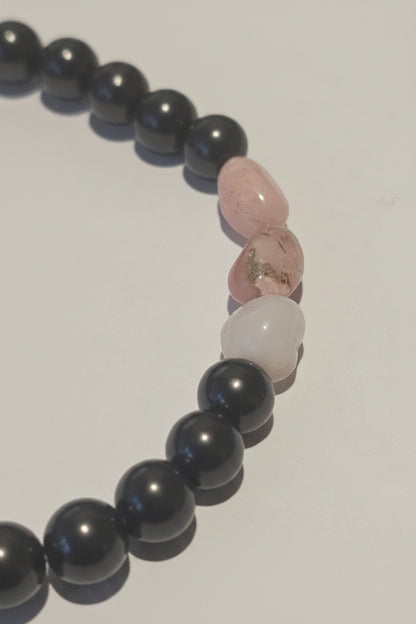 Authentic Shungite & Pink Opal Synergy Bracelet