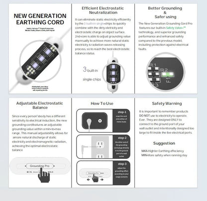 2nd Generation Adjustable Grounding Cord - GroundedKiwi.nz adjustablecord