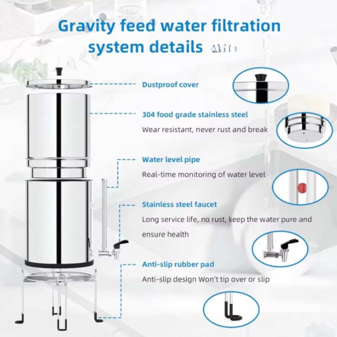 Gravity Water Filter - 9L - GroundedKiwi - Water Purifier NZ ...