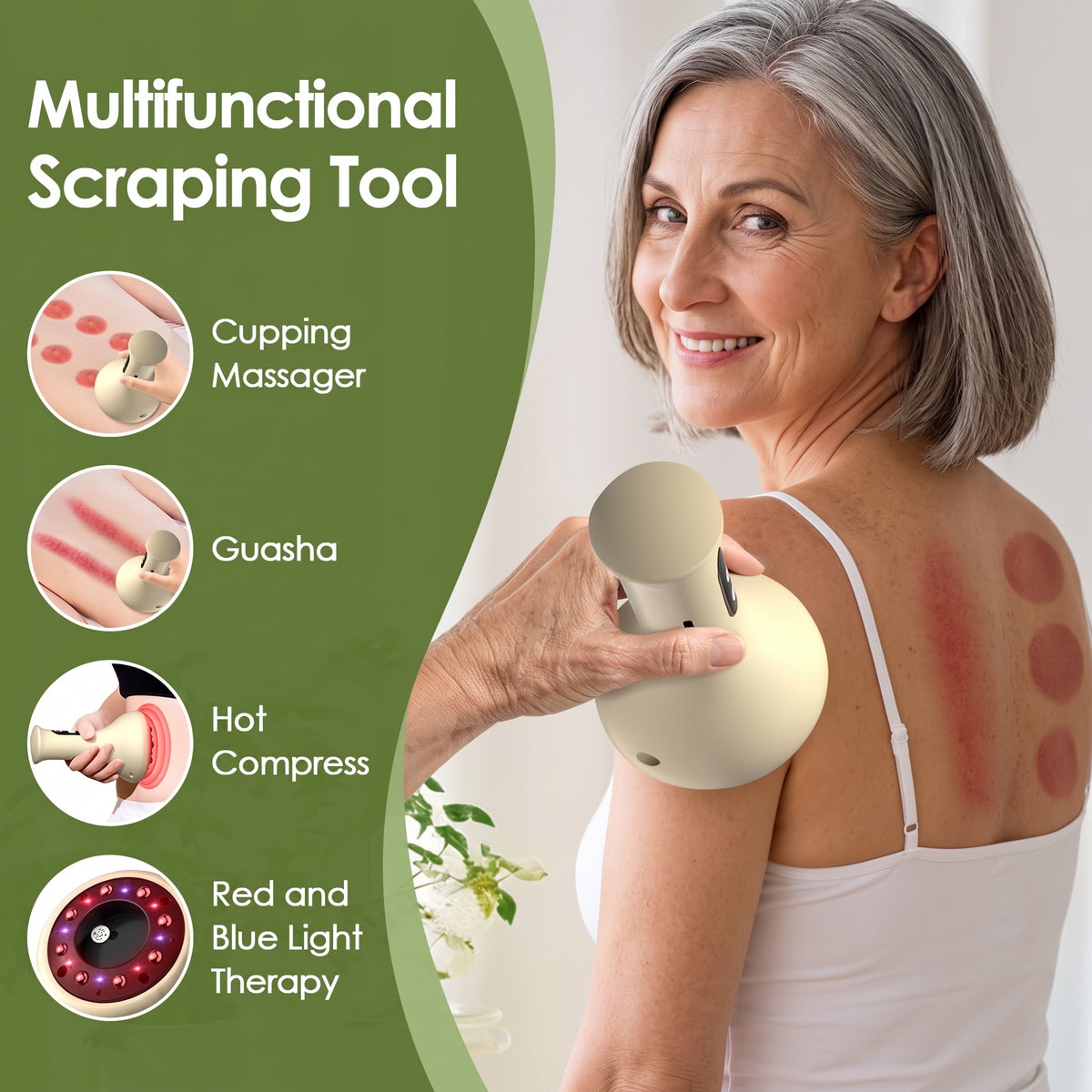 Red & Blue Light Smart Cupping & Gua Sha Massager