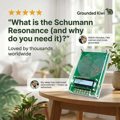 Schumann wave machine on bedside table