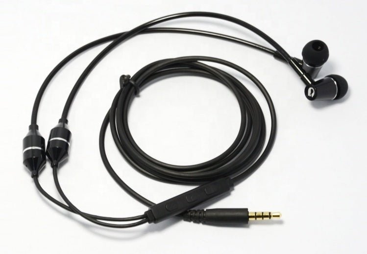 Anti - Radiation Air Tube headphones BLACK / Earbuds 3.5mm Jack - Safe Listening - GroundedKiwi.nzEarbuds Earbudsair budsair tubeair tubes