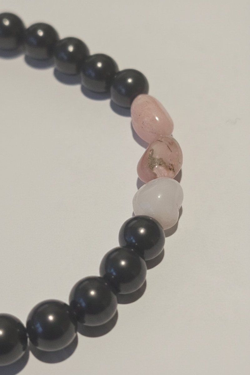 Authentic Shungite & Pink Opal Synergy Bracelet - GroundedKiwi.nzBracelet Braceletbraceletcrystalemf