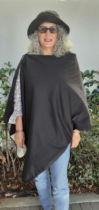 EMF Shawl with Full Pure Silver Fabric Inner Lining - Black