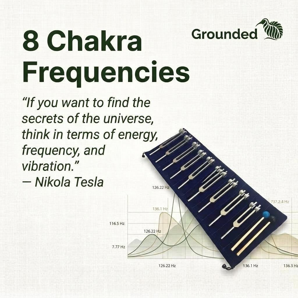 chakra tuning fork set 8 piece