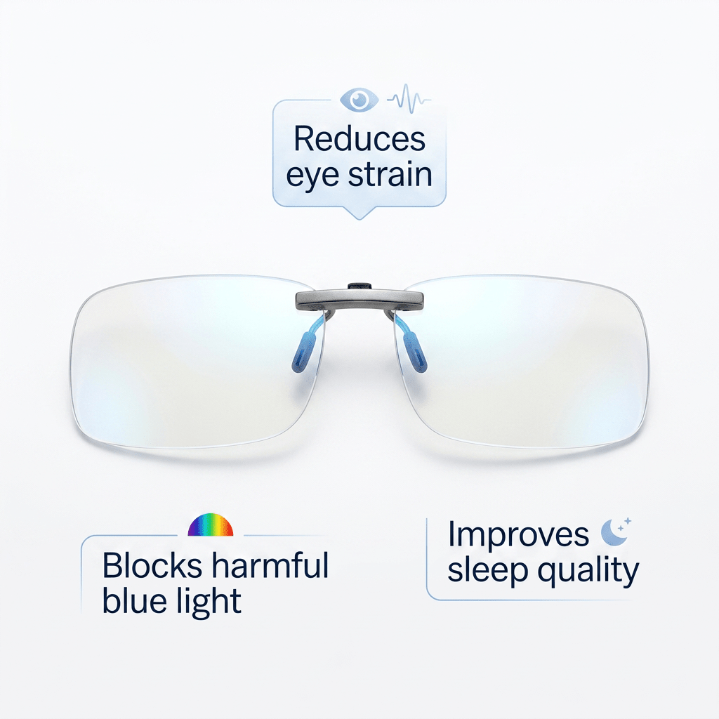 CLIP - ON Clear Blue Light Blocking Computer Glasses - GroundedKiwi.nzEyeglasses Eyeglassesanti blueblue lightclip on