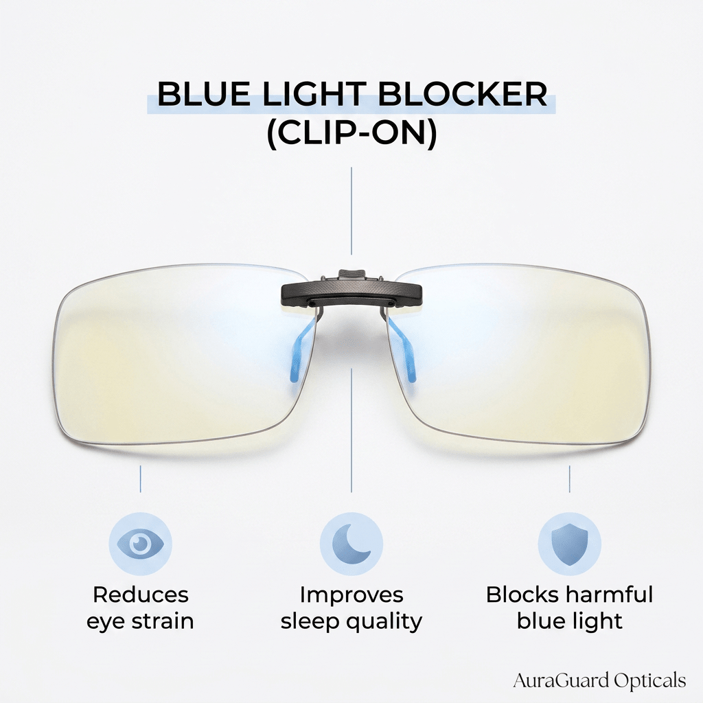 CLIP - ON YELLOW Lens Blue Light Blocking Computer Glasses. - GroundedKiwi.nzEyeglasses Eyeglassesanti blueblockblue