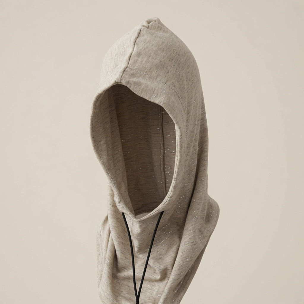 Cotton and Silver Fiber Hood with drawstring - GroundedKiwi.nzHat Hat5gdrawstringemf
