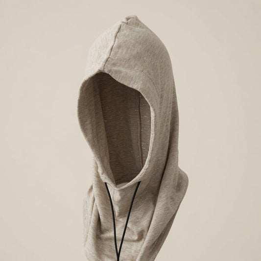 Cotton and Silver Fiber Hood with drawstring - GroundedKiwi.nzHat Hat5gdrawstringemf
