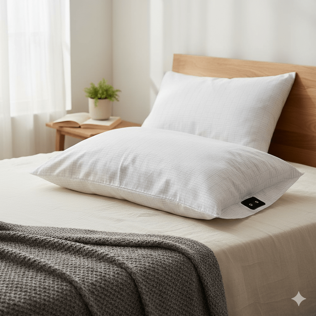 Cotton Earthing Pillow Cover with 5% Silver Fiber - GroundedKiwi.nz bedcottoncover