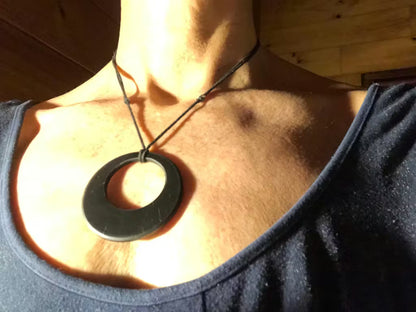 Shungite Necklace - MOON Pendant