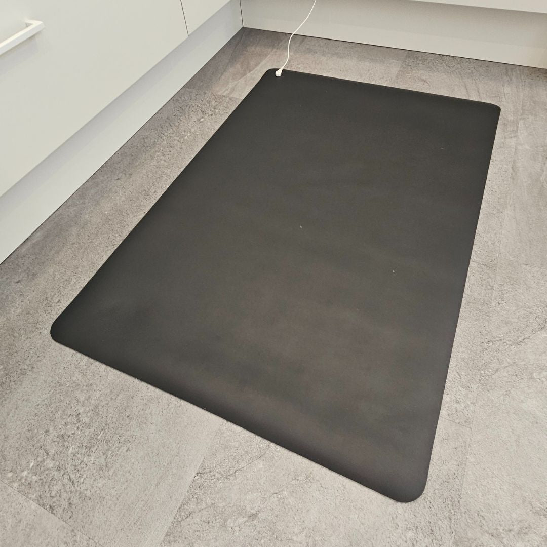 Earthing floor mat 60X90cm - a convenient way to reconnect with the Earth's natural electrical charge - GroundedKiwi.nz deskfloorhome