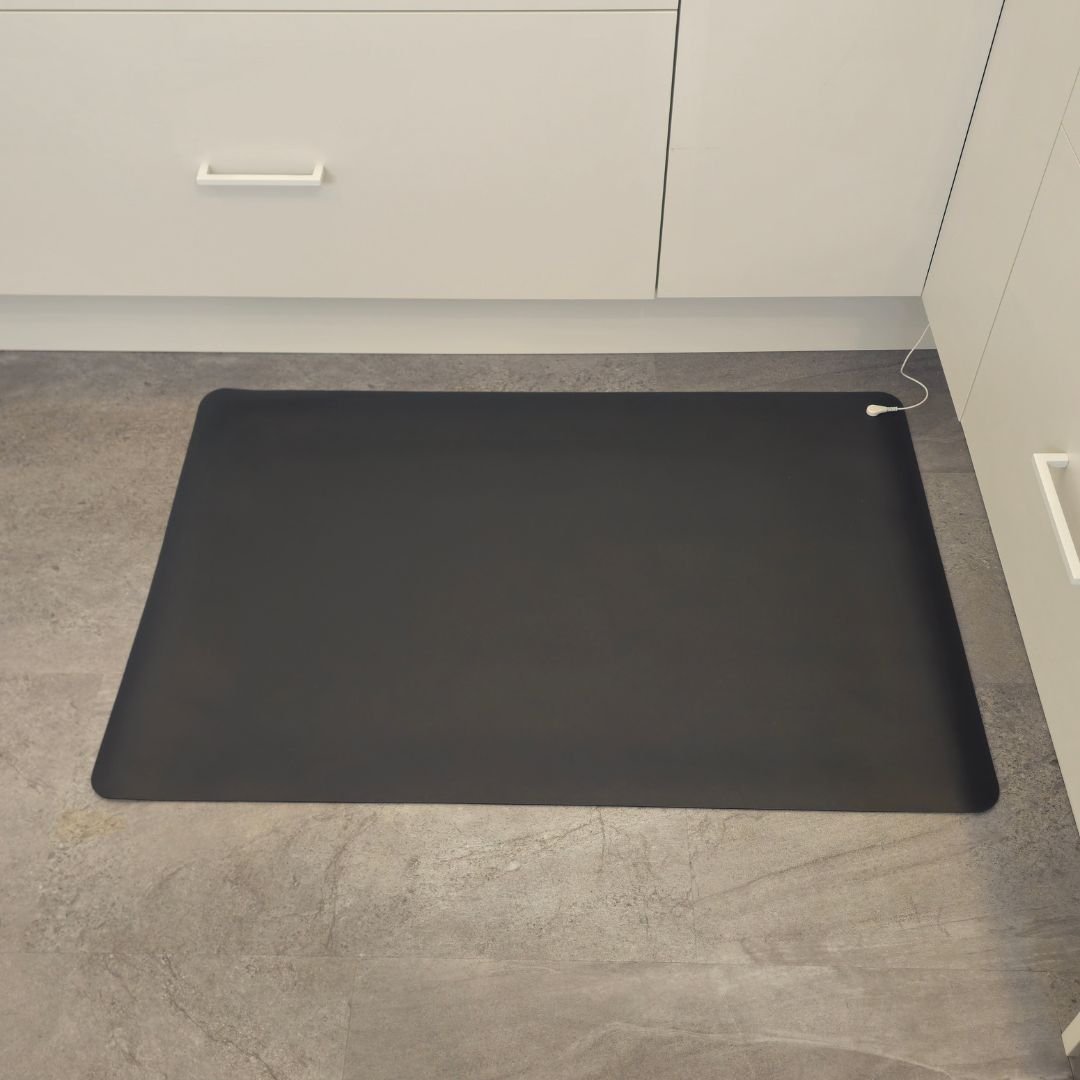 Earthing floor mat 60X90cm - a convenient way to reconnect with the Earth's natural electrical charge - GroundedKiwi.nz deskfloorhome