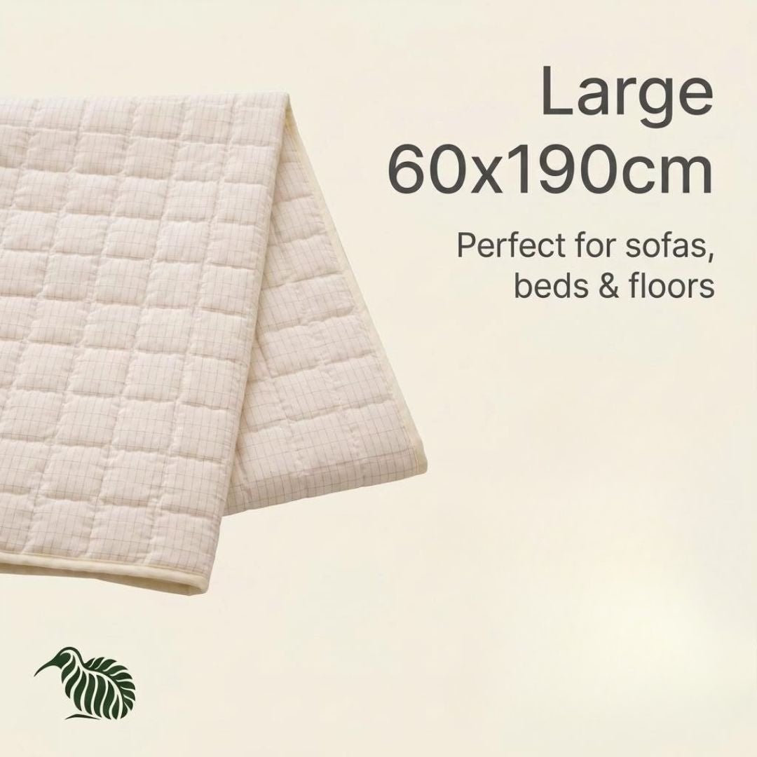 Earthing Quilted Pad Pad - Large 60X190cm, Perfect for Sofas, Chairs, Floors, and Beds - GroundedKiwi.nzBedding Beddingadd onbedblanket