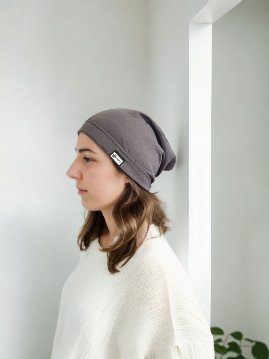 EMF Blocking beanie by SCRT blocks 99% of EMF radiation - Asphalt - GroundedKiwi.nz 4g5gautumn