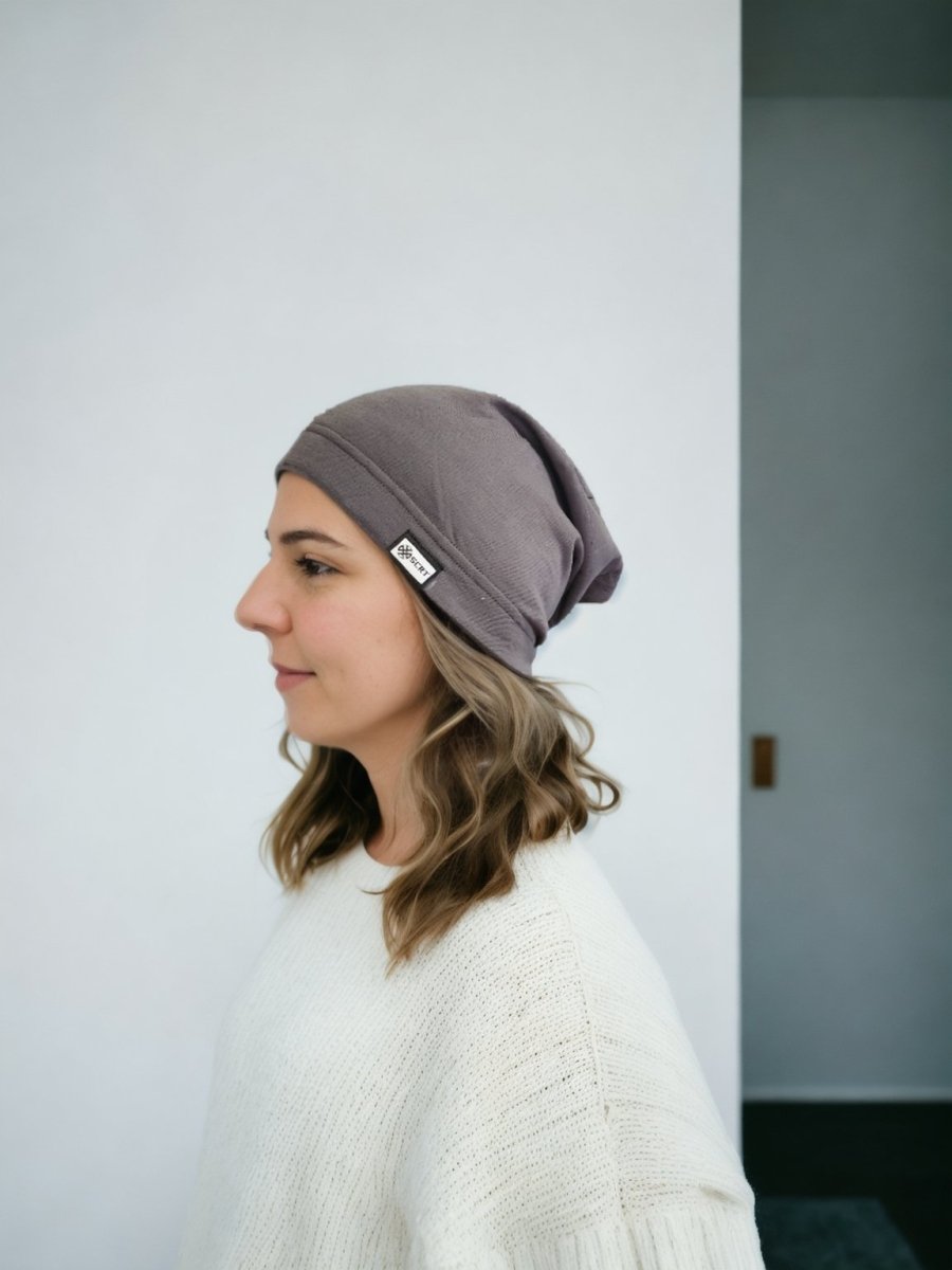 EMF Blocking beanie by SCRT blocks 99% of EMF radiation - Asphalt - GroundedKiwi.nz 4g5gautumn