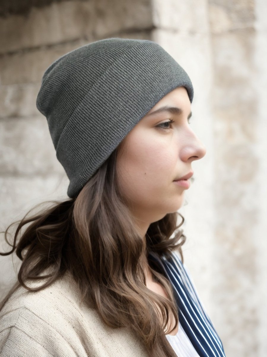 EMF Blocking Warm Wool Beanie by SCRT - Grey - GroundedKiwi.nz 5gbeanieblocking