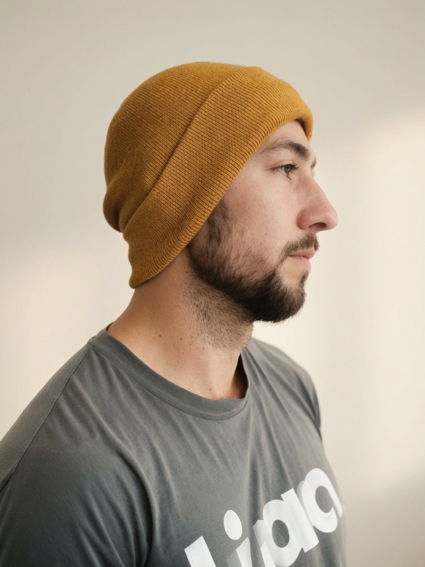 EMF Blocking Warm Wool Beanie by SCRT - Yellow - GroundedKiwi.nz 5gbeanieblocking