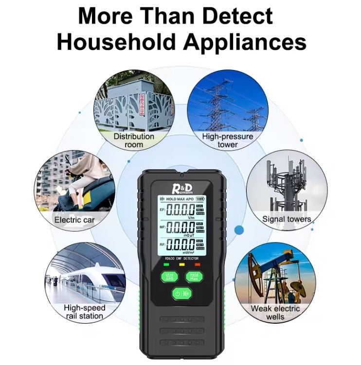 EMF Household Tester - 3 in 1 - Voltage, Magnetic force & Radio Frequencies - GroundedKiwi.nz Electrical Testing Tools
