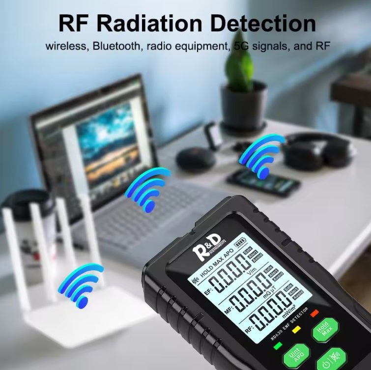 EMF Household Tester - 3 in 1 - Voltage, Magnetic force & Radio Frequencies - GroundedKiwi.nz Electrical Testing Tools