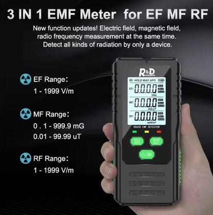 EMF Household Tester - 3 in 1 - Voltage, Magnetic force & Radio Frequencies - GroundedKiwi.nz checkerdetectorelectrical