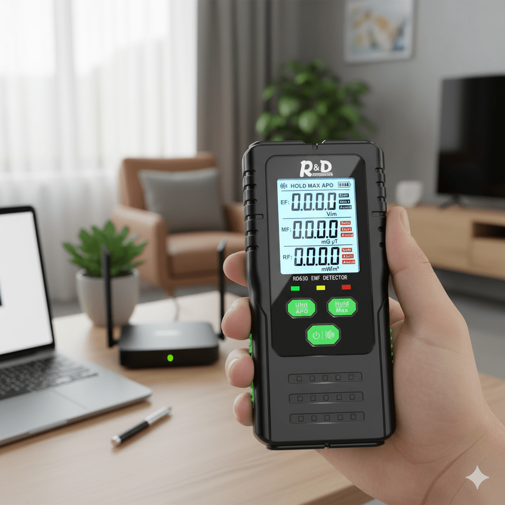 EMF Household Tester 3in1 - Voltage, Magnetic force & Radio Frequencies - GroundedKiwi.nz checkerdetectorelectrical