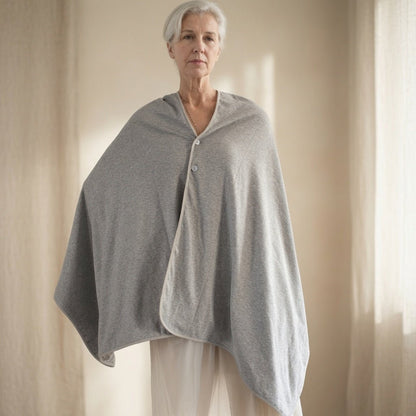EMF Reducing Shawl (Grey) with Silver Fiber Shielding - GroundedKiwi.nzOutwear Outwear5gblockingcloak
