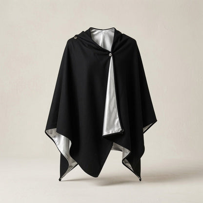 EMF Shawl with Full Pure Silver Fabric Inner Lining - Black - GroundedKiwi.nzshawl shawl5gbabyblanket