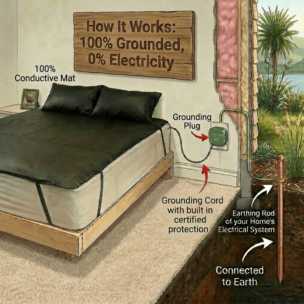 Grounding Mat for Bed - GroundedKiwi.nzBedding Beddingadd onbed sheetearthing