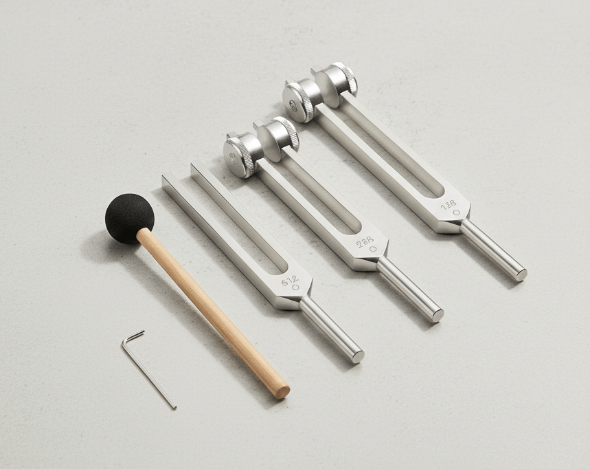 High - Precision Tuning Fork Set for Sound Therapy and Meditation - GroundedKiwi.nz forksmeditationmusic