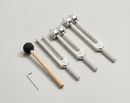 High - Precision Tuning Fork Set for Sound Therapy and Meditation - GroundedKiwi.nz forksmeditationmusic