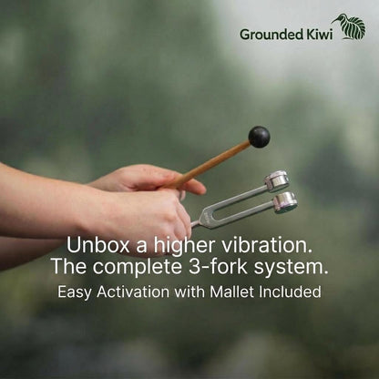 High - Precision Tuning Fork Set for Sound Therapy and Meditation - GroundedKiwi.nz forksmeditationmusic