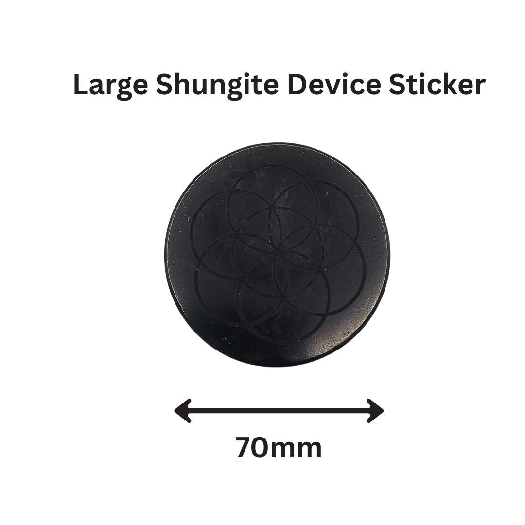 Large 70mm Shungite Laptop Sticker/Device Sticker - Seme della Vita (Seed of Life) - GroundedKiwi.nz 5ganit radiationcell