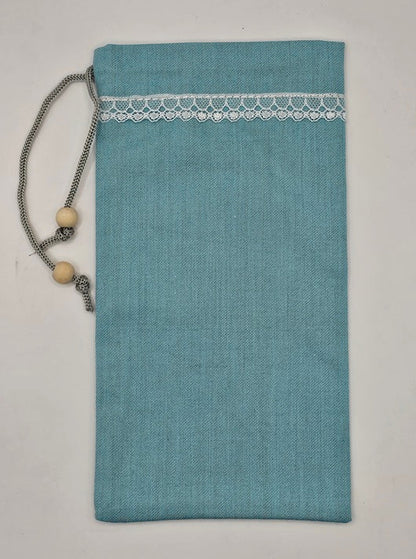 Light Blue EMF Shielding Drawstring Bag for Mobile Phones and Cards 20X10cm - GroundedKiwi.nzMobile Phone Cases Mobile Phone Cases5gbagblocking